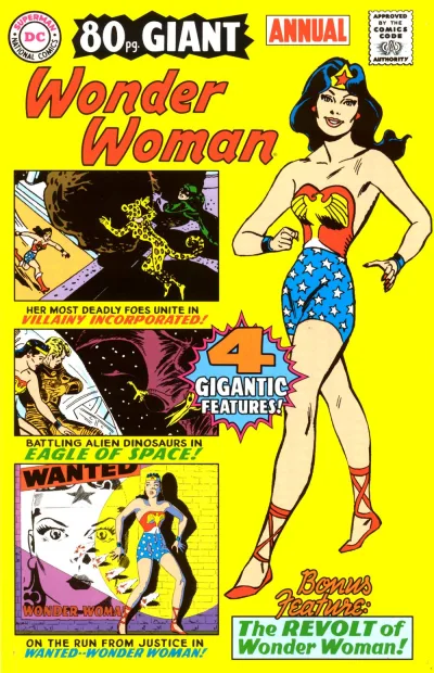Cover of Villainy Incorporated!; Eagle of Space!; Wanted - Wonder Woman; Revolt of Wonder Woman!