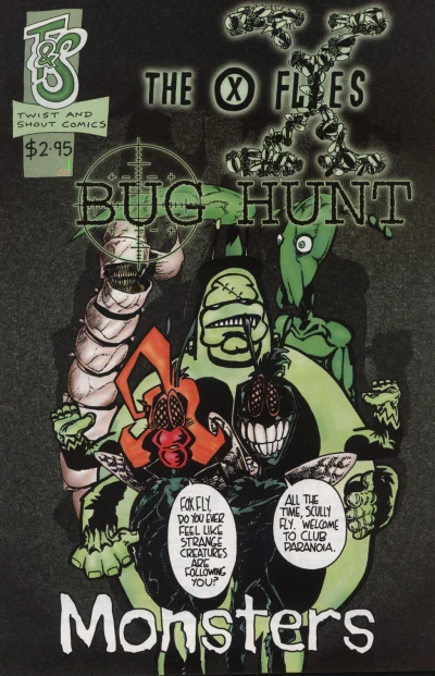Cover of X-Flies Bug Hunt: Monsters; Bobby Ruckers and the Cyber X-Flies-Team K #2; Dirtbag Presents: Horse to Water; Young Sav; The Cartoonist in The Bad Way