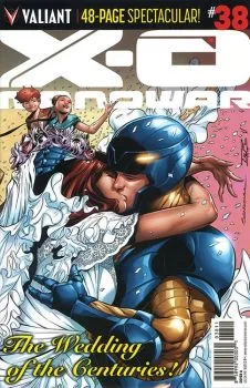 Cover of The Wedding of... X-O Manowar; [The Bachelor Party or, What Happens in Vegas, etc.]; The Lady Sana; The Talk; Owly & Wormy & Shanhara! in "Bouncing Back!"