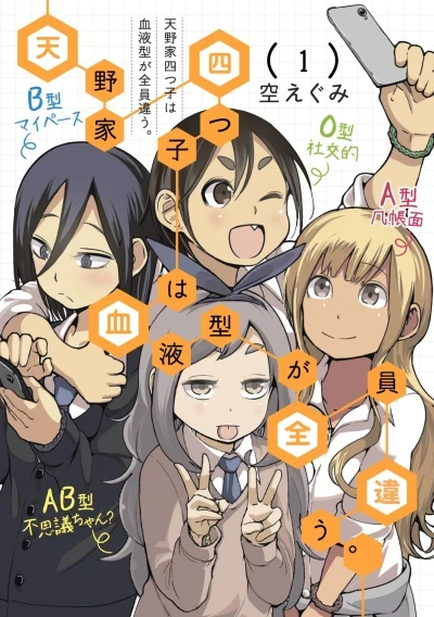 Amano-ke Yotsugo wa Ketsuekigata ga Zenin Chigau. (2016) - Series 