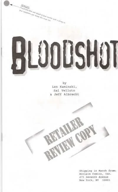 Bloodshot: Retailer Review (1997) - Series 