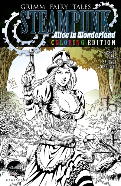 Grimm Fairy Tales Steampunk Alice in Wonderland Coloring Book (2017) - Series 