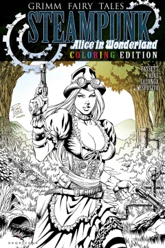 Grimm Fairy Tales Steampunk Alice in Wonderland Coloring Book