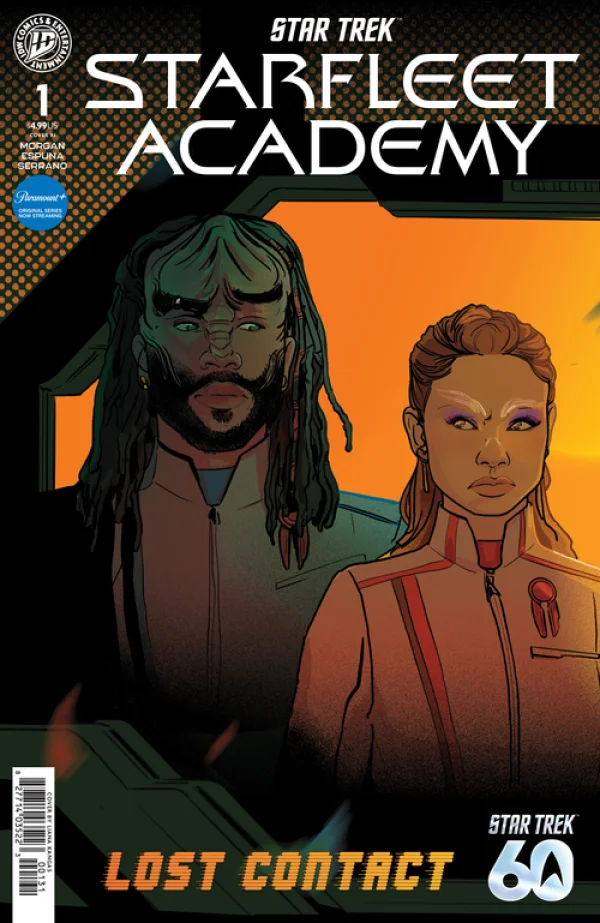 Liana Kangas variant cover for Star Trek: Starfleet Academy - Lost Contact #1, showing two cadets side by side in a shuttle.
