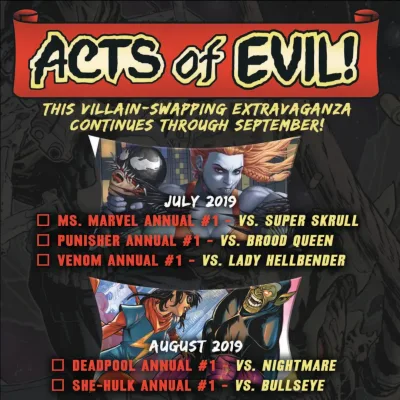 Cover art for "Marvel Annuals" Acts of Evil