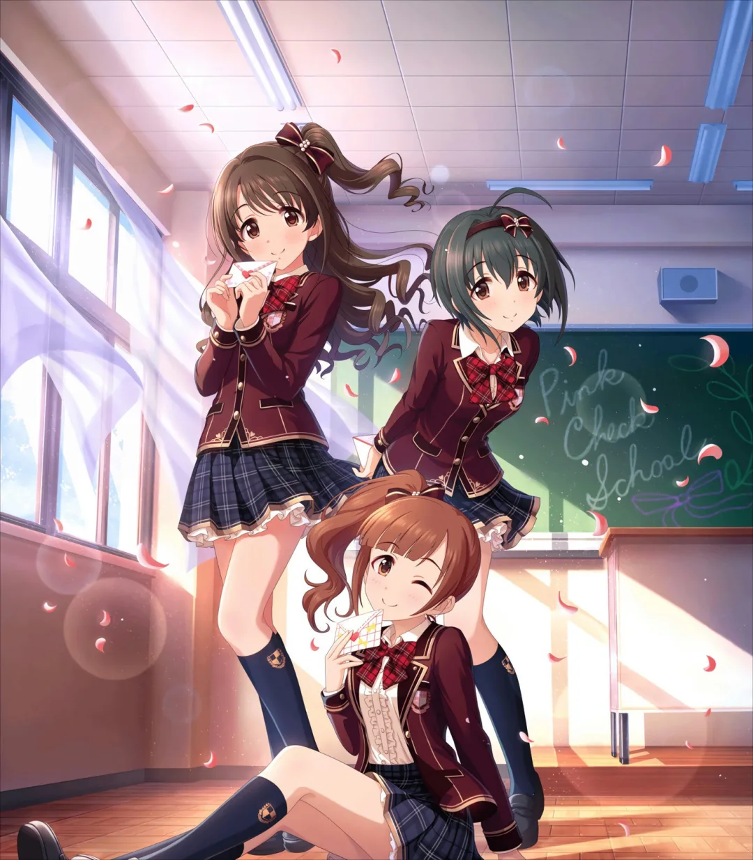 Background for Pink Check School